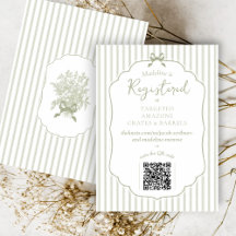 Sage Green Vintage Floral Bow Cute Bridal Shower