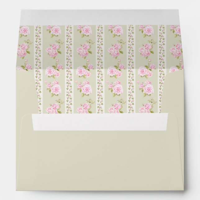 Sage Green Vintage Floral Envelope (Back (Bottom))