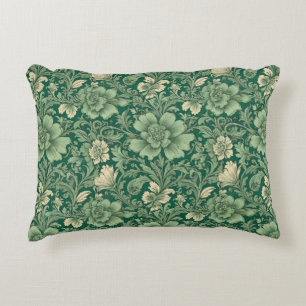 Sage Green Vintage Floral Pattern  Decorative Cushion