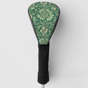 Sage Green Vintage Floral Pattern  Golf Head Cover