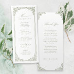 Sage Green Vintage Frame Elegant Script Wedding Menu<br><div class="desc">Elegant vintage ornamental frame border design with stylish script in sage green colour,  simple and classic,  great wedding menus for modern classic wedding,  romantic vintage wedding,  and formal traditional wedding. 
See all the matching pieces in collection.</div>