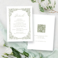 Sage Green Vintage Frame Elegant Wedding Details