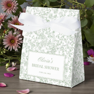 Sage Green Vintage French Floral Bridal Shower Favour Box