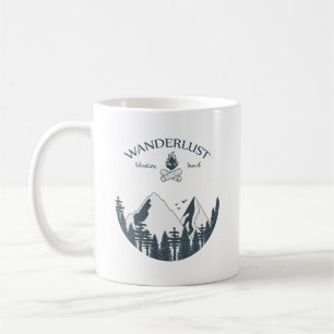 Sage Green Vintage Mountain Wanderlust Coffee Mug