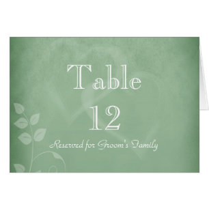 Sage Green Vintage Table Number Card