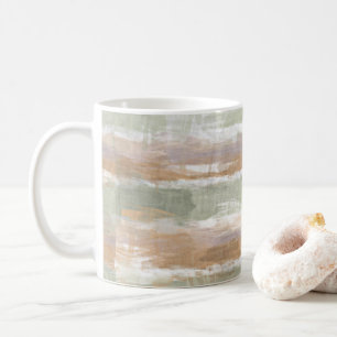Sage Green Violet Orange White Watercolor Stripes Coffee Mug