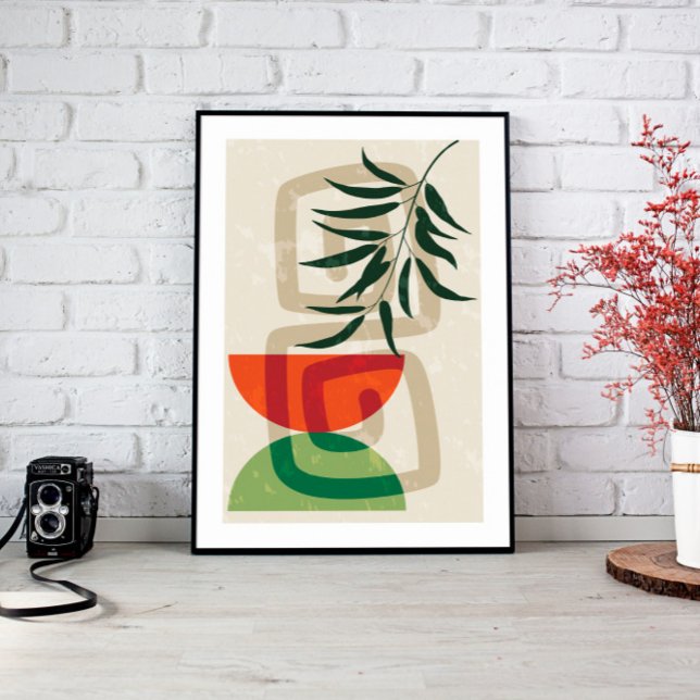 Sage Green Wall Art, Boho Landscape Art Canvas Print (living room décor, above bed wall art, modern home décor, nursery wall art, large wall décor, canvas)