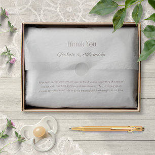 Sage Green Watercolor Bow Baby Shower Thank You Tissue Paper
