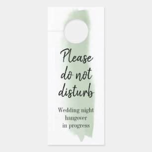 Sage Green Watercolor Brush Stroke Do Not Disturb Door Hanger