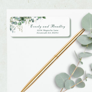 Sage Green Watercolor Eucalyptus Emerald Script
