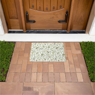 Sage Green Watercolor French Country Chic Olives Doormat