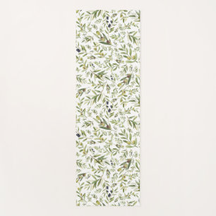 Sage Green Watercolor French Country Chic Olives Yoga Mat