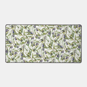Sage Green Watercolor French Country Olive Desk Mat