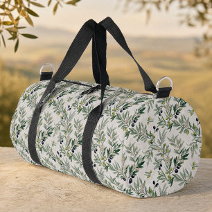 Sage Green Watercolor French Country Olive Duffle Bag