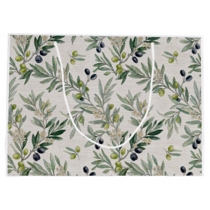Sage Green Watercolor French Country Olive Large Gift Bag
