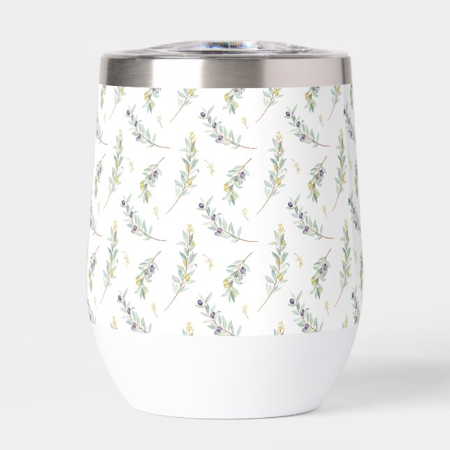 Sage Green Watercolor French Country Olive Pattern (Front)
