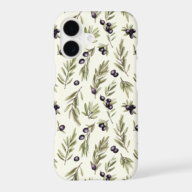 Sage Green Watercolor French Country Olive Pattern (Back)