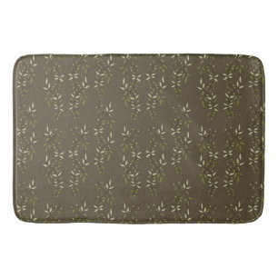 Sage Green Watercolor French Country Olive Pattern Bath Mat