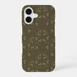 Sage Green Watercolor French Country Olive Pattern iPhone 16 Case