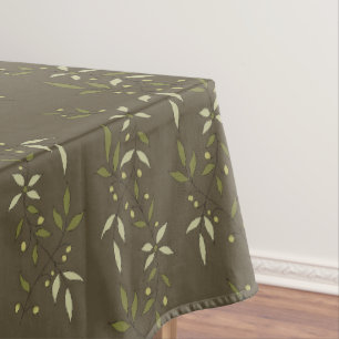 Sage Green Watercolor French Country Olive Pattern Tablecloth