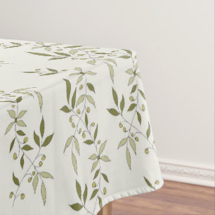 Sage Green Watercolor French Country Olive Pattern Tablecloth