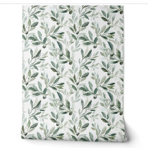 Sage Green Watercolor French Country Olive Pattern