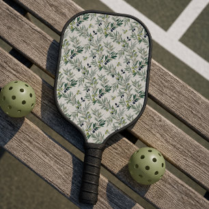 Sage Green Watercolor French Country Olive Pickleball Paddle