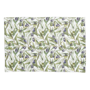 Sage Green Watercolor French Country Olive Pillowcase