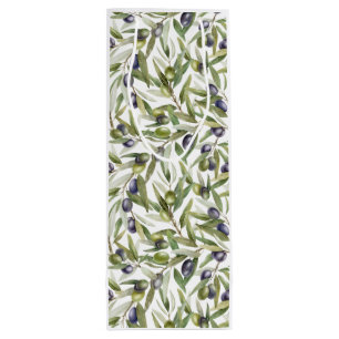 Sage Green Watercolor French Country Olive Wine Gift Bag