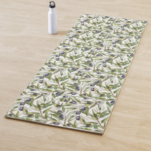 Sage Green Watercolor French Country Olive Yoga Mat