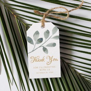 Sage Green Watercolor Leaf Gift Tags