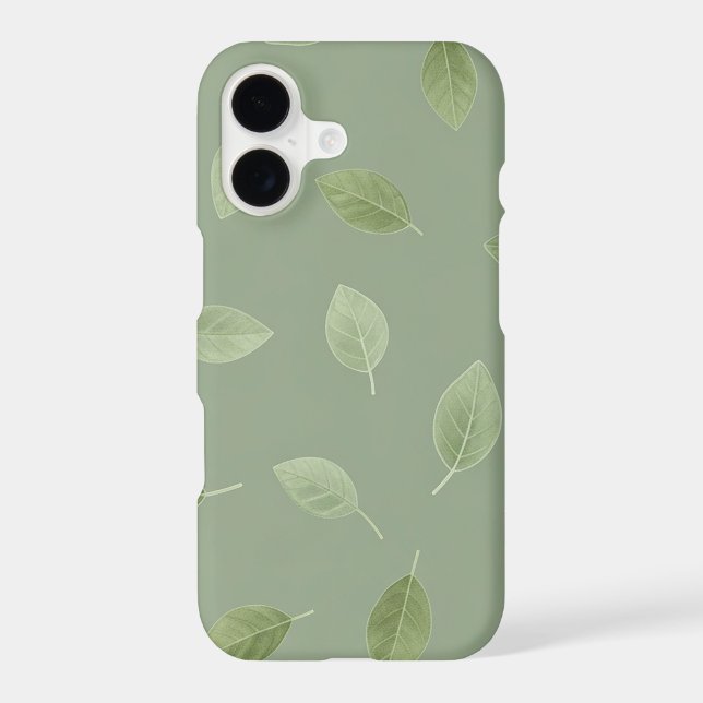 Sage Green Watercolor Leaf Pattern (Back)