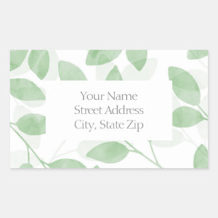 Sage Green Watercolor Leaves Labels