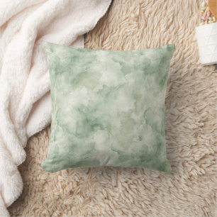 sage Green Watercolor Pattern Cushion