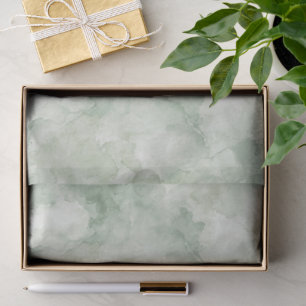 sage Green Watercolor Pattern Tissue Paper