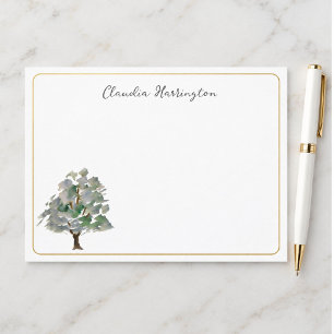 Sage Green Watercolor Tree Nature Lover Thank You Card