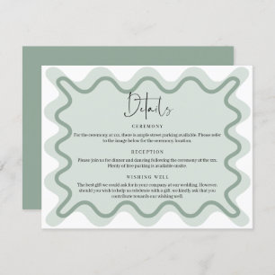 Sage Green Wavy Border Details Enclosure Card
