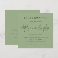 Sage Green Wedding Afternoon Reception Invite