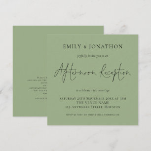 Sage Green Wedding Afternoon Reception Invite