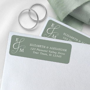 Sage Green Wedding Ampersand Return Address