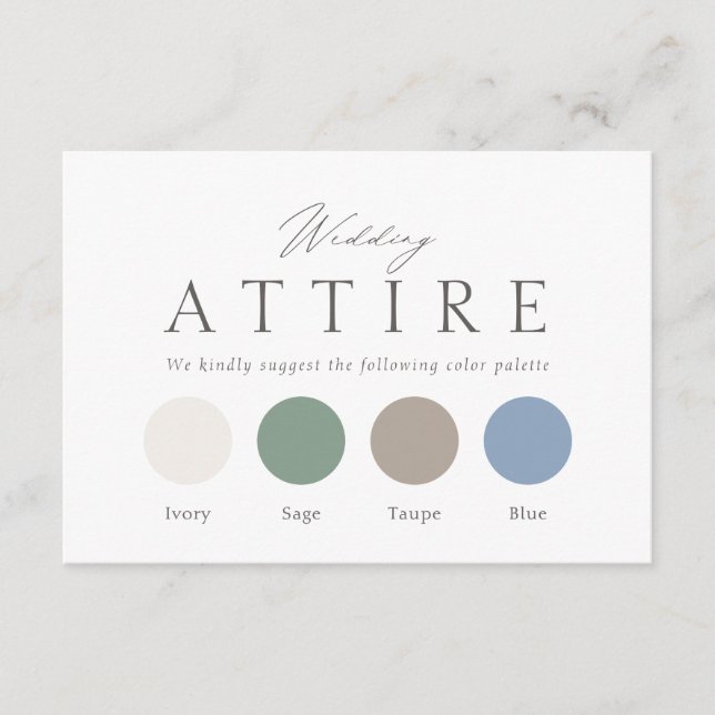 Sage Green Wedding Attire Card (Front)