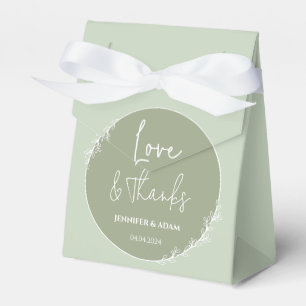 Sage Green Wedding Bridal Favour Thank You Bag Box