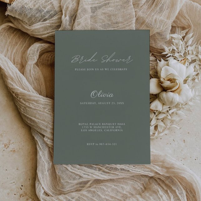 Sage Green Wedding Bridal Shower Invitation (Sage Green Wedding Bridal Shower Invitation)