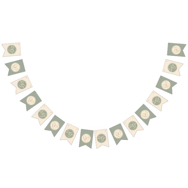 Sage Green Wedding bunting banner (All)