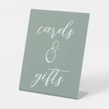 Sage Green Wedding Card and Gift Pedestal Sign