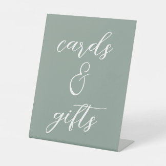 Sage Green Wedding Card and Gift Pedestal Sign