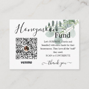 Sage Green Wedding Colours Honeymoon Fund  Enclosure Card