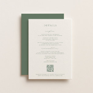 Sage Green Wedding Details Card