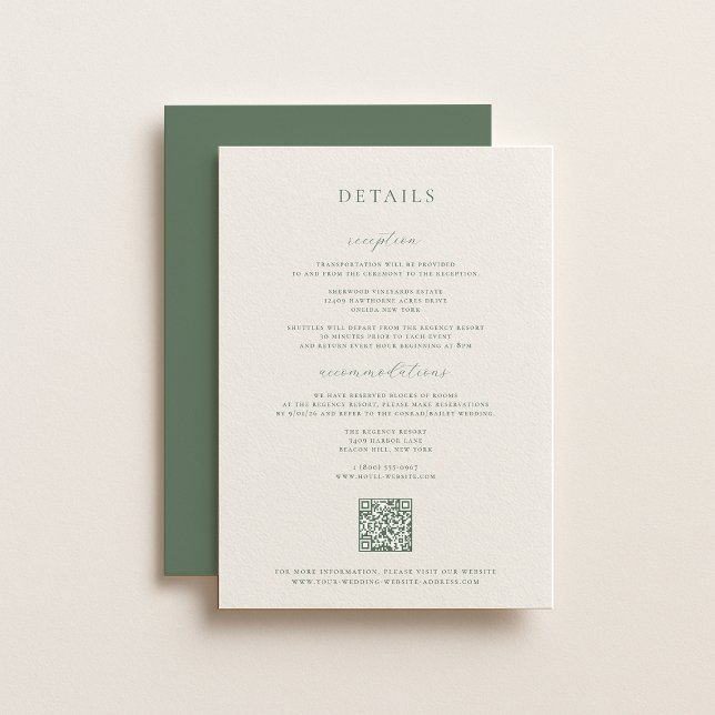 Sage Green Wedding Details Card (Creator Uploaded)