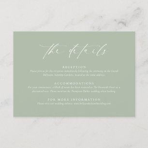 Sage Green Wedding Enclosure Card